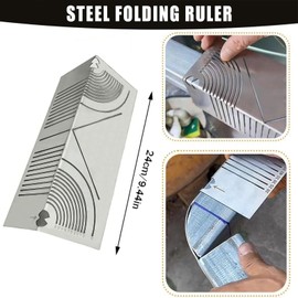 PrecisionFlex Angle & Arc Marking Tool, Multi-Functional Square Tube Bending Tool, Adjustable Linear Arc Dual-Purpose Scriber, Square Steel Pipe Bend Steel Marking Tool for Metalworking (Large)