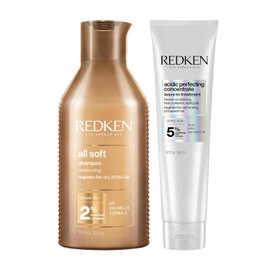 REDKEN - Shampoo All Soft 300ml y Tratamiento sin enjuague Acidic Bonding Concentrate de Redken 150ml  Shampoo hidratante para cabello seco y...      