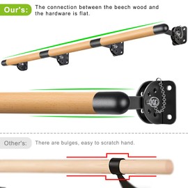 Dolibest Space Saver, 10 ft Ballet Barre, Wall Mounted Traditional Wood Ballet Barre System Stretch/Dance for Home Barre Workout Equipment, Height Adjustable for Kids and Adults