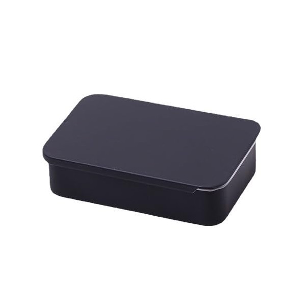 Galepromot Black Metal Rectangular Empty Mini Tin Box,Mini Iron Box