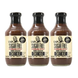 G Hughes Sugar Free, Sweet Heat Carolina BBQ Sauce - Sweet Chili Sauce, Sugar Free BBQ Sauce, Gluten Free Barbecue Sauce, Keto Friendly BBQ Sauces, Low Carb BBQ Sauce - 17 oz (3-Pack)