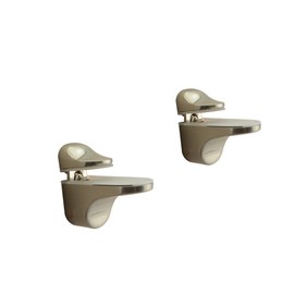 Adjustable Wood/Glass Shelf Bracket Wall Mount, Brushed Nickel, 2 Pack