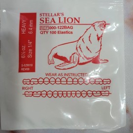 American Orthodontics Wildlife Elastics American Orthodontics Sealion (5) Bags 6.5 Oz Size 1/4" Heavy