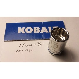 Kobalt 13 mm x 3/8" Dr Standard Chrome Socket 12 Pt  # 101750 Free Shipping