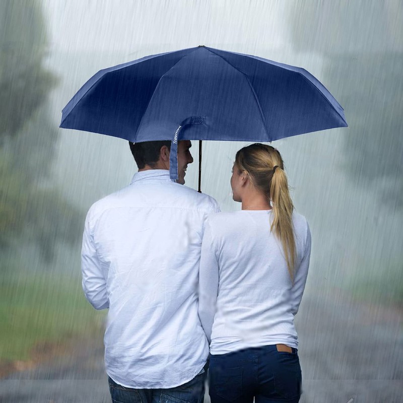 TradMall Travel Umbrella Windproof with 46 Inches Large Canopy Reinforced