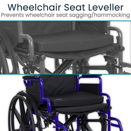 Vive Solid Seat Cushion - Foldable Firm Wheelchair Insert Support - High-Density EVA Foam - Stable & Portable, Easy-Clean, Waterproof Cover, Hidden Zipper - Improve Posture & Circulation (Medium)