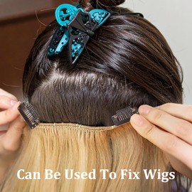 Hair Extension Clips, 30 Pcs 32 mm 9-Teeth Clips for Hair Extensions Wigs Comb Clip Snap Wig Clip to Secure Wig No Sew for Women DIY, Brown