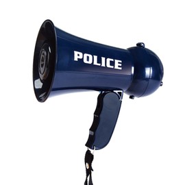 Kids Pretend Police Officer Toy Megaphone with Siren Sound for Children Role Play Toy with Handle Strap
