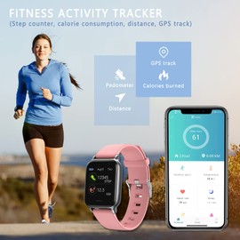 MicLee Women's Men's Smart Watch Fitness Wristband, Bluetooth Activity Tracker, Waterproof IP68, high-definition screen, multi-language settings, Magnetic charging, Sports watch, for iOS and Android