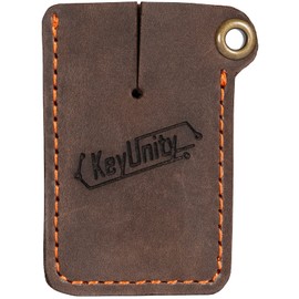 KeyUnity Leather Sheath EDC Pocket Organizer - Hand Stitched Slip Pouch for Carabiner, Nail Clippers, Mini Flashlight, Mini Crowbar - Long-Lasting EDC Storage (S)