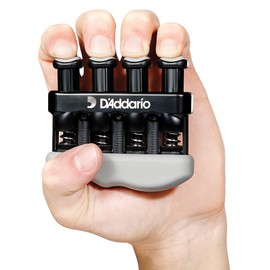 D'Addario Varigrip Finger Strengthener with Fiddilink - Finger Practice Device & Guitar Trainer with Simulated Strings for Building Calluses - Strengthening & Coordination Aid for Guitarists
