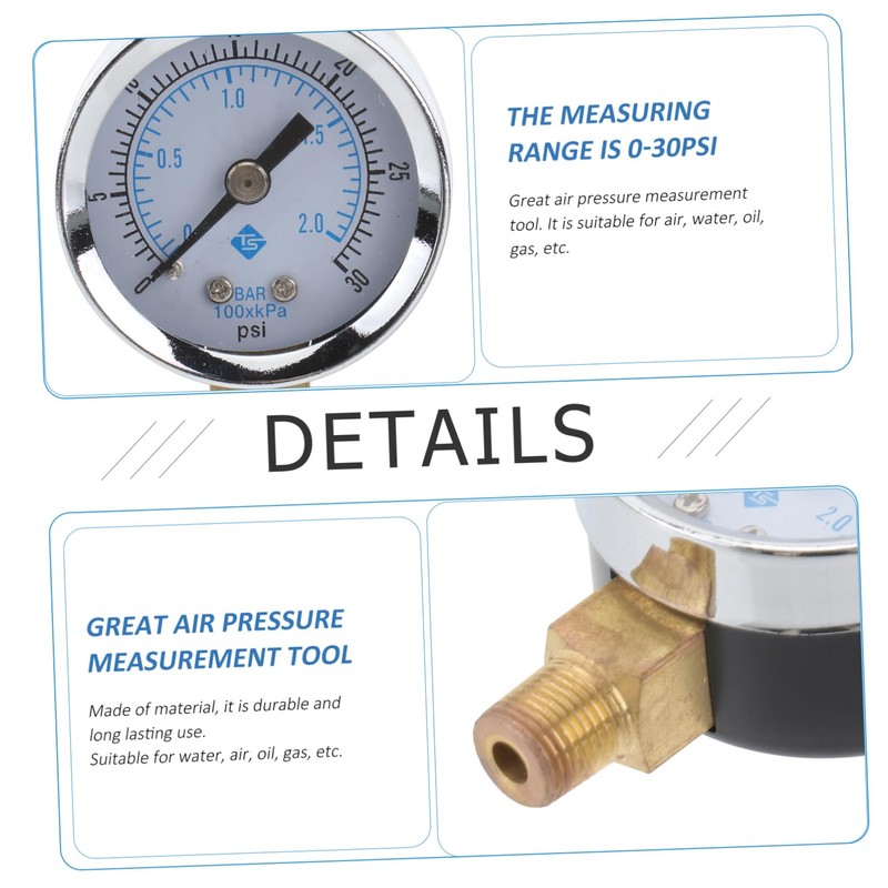 VILLFUL Vacuum Pressure Gauge Air Compressor Oil Water Gas Vacuum