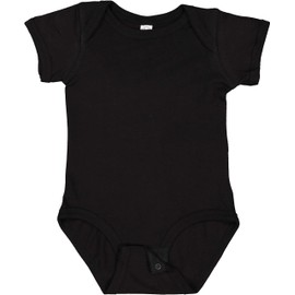 Rabbit Skins Baby Soft Fine Jersey Short Sleeve Bodysuit (4424) Black, 6M