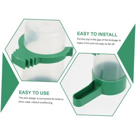 MERRYHAPY 10pcs Bird Waterer Bird Food and Water Dispenser Parakeet Water Dispenser for Cage Pigeon Drinker Quail Drinker Rabbit Drinking Glasses Bird Water Drinker Utensils Plastic Squirrel