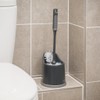 Addis ComfiGrip Round Open Toilet Brush Set, Metallic Graphite, 17