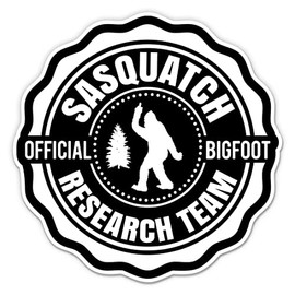 Sasquatch Research Team Sticker - 3" Laptop Sticker - Waterproof Vinyl for Car, Phone, Water Bottle - Funny Bigfoot Decal