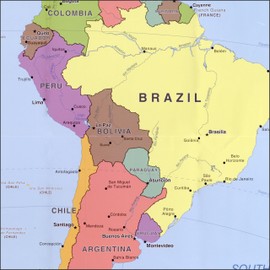 24"x36" Gallery Poster, cia map of Latin south America 2006