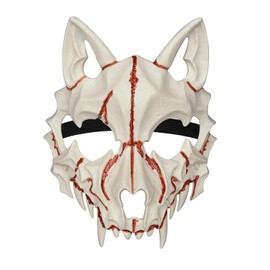 Joukavor Wolf Skull Mask - Japanese Werewolf Animal Skeleton Mask (A-White)