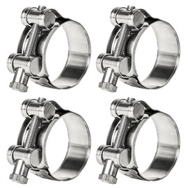 Sieqioor T-Bolt Hose Clamps 304 Stainless Steel (26-28mm 4-Pack) - Heavy Duty Adjustable Clamp for Automotive, Plumbing & Industrial Pipes - Corrosion Resistant, Secure Seal