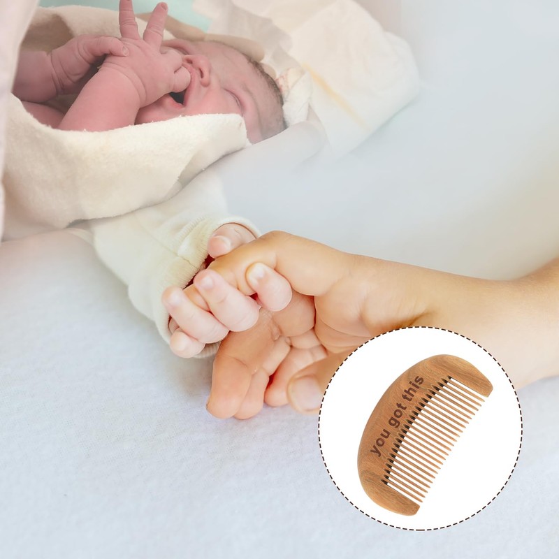 PEUTIER Labor Comb, Natural Wooden Birthing Comb for Labor Pain