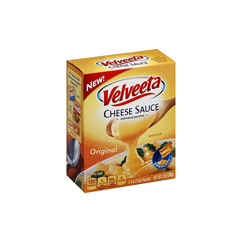 Velveeta Original Processed Cheese Sauce Pouch, 12 Ounce -- 8