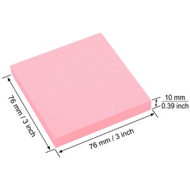ZCZN 400 Sheets Pop-up Sticky Notes, 3 x 3 Inches, 4 Pads Bright Color Self-Stick Notes, 100 Sheets/Pad, Pink