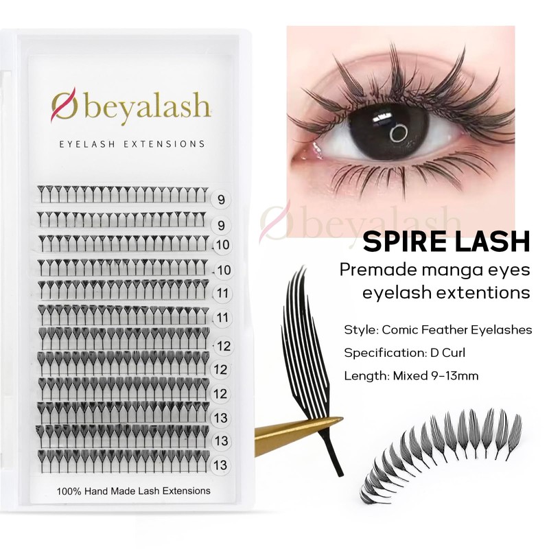 Obeyalash Wimpern Extensions 0,07mm D Curl 9–14 mm Wimpernverlängerung Easy