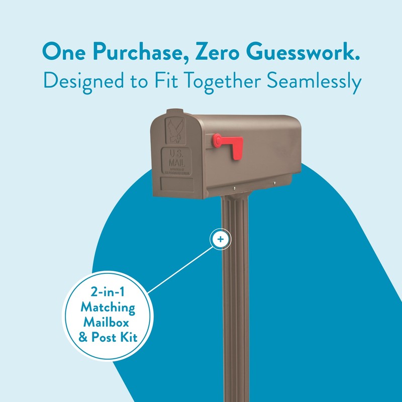 Architectural Mailboxes Newbury™ Rust-Proof Plastic Post Mounted Mail Box for