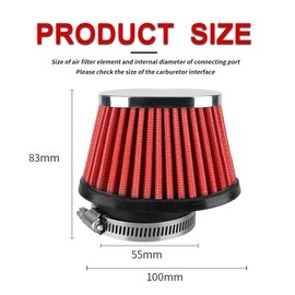 NIBBI Motorcycle Air Filter,Universal Air Filters for Dirt Bike,55mm Air Filters for Dirt Bike, Pit Bike, Bike, Mini Bike, GY6,ATV
