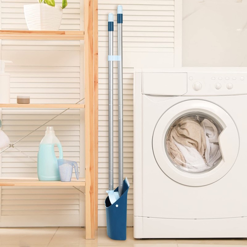 SONCAL Standing Dustpan and Broom Set with 52" Long Extendable