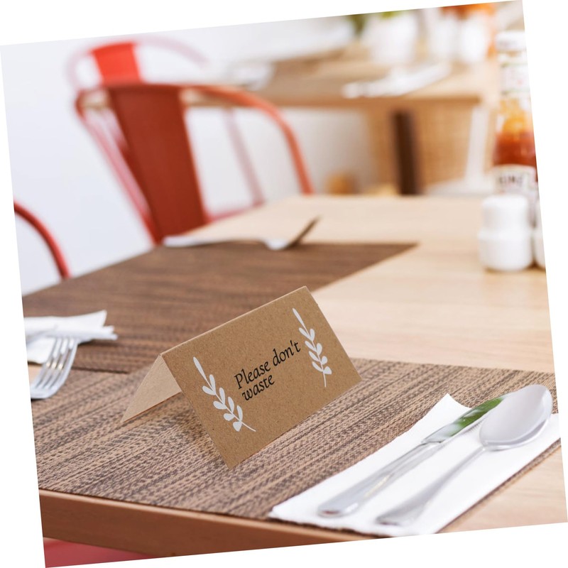 Operitacx 100pcs Table Seat Plate Cards Palm Leaf Design White