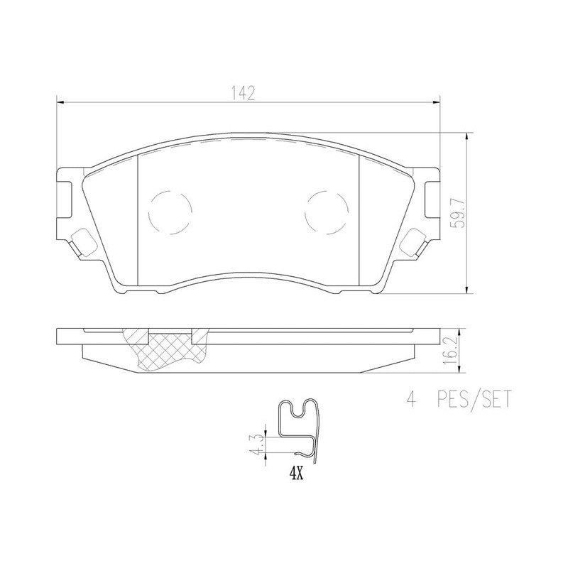 Brembo P49019N Premium Ceramic Front Disc Brake Pad Set EUNOS/FORD