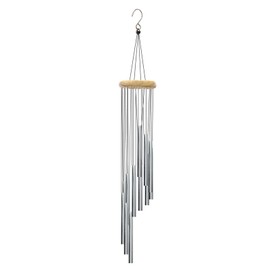 Wind Chimes, Outdoor Wind Chimes with 12 Aluminium Tubes Wind Bells, 23 Inch Melody Wind Bells for Garden, Patio, Home Decoration, Gifts (Silver)