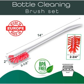 2 Pack White Bottles Bundle with Deliqo Brush | 1 Liter Sodastream Soda Stream Seltzer Water Bottles Carbonating + Deliqo Cleaning Brush Long Handle