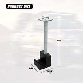 lygchii 4 PCS Truck Tool Box Mounting Kit, Aluminium Alloy J Hook Truck Tool Kit, Universal Black Truck Tool Box Tie Downs