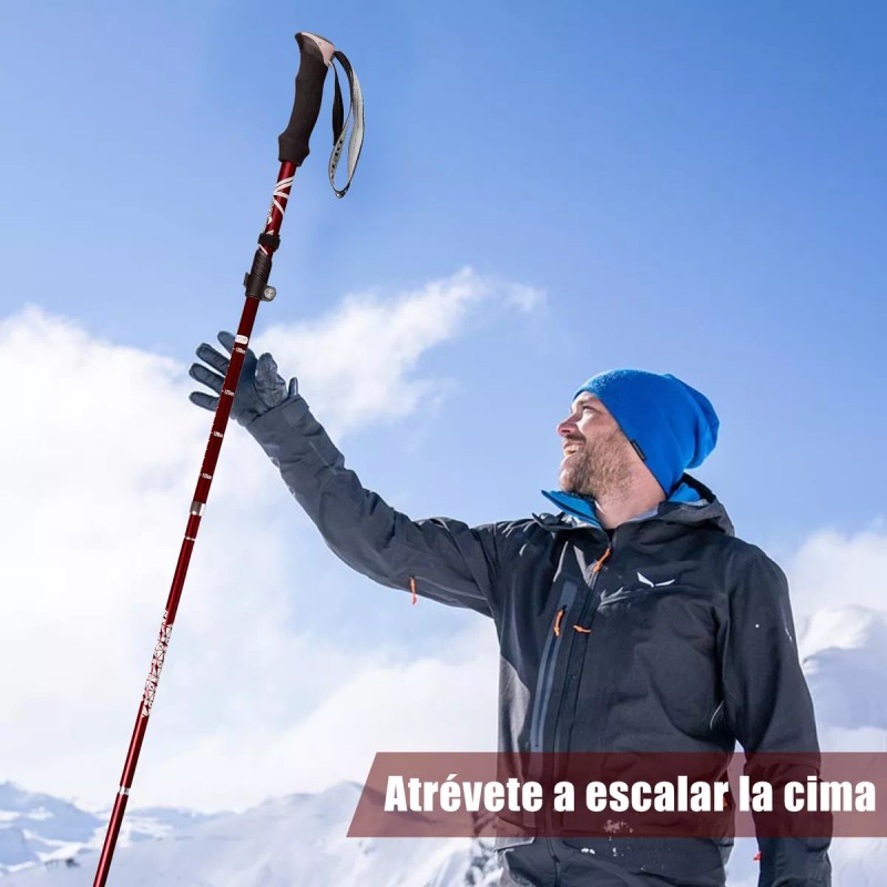 bastones senderismo 2 Bastón Trekking Plegable Ligero Senderismo Escalar Caminar