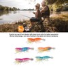 5pcs Wood Shrimp Bait Artificial with Counterweights Double Pileate Hooks