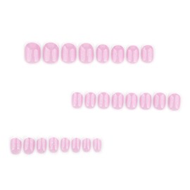 LPOODDNU Glitter French Manicure Press on Nails Pink with White Tips Fake Nails Short Square Shape Glue on Nails Glossy Finish Artificial Nails Cute Stick on Nails for Women, 24Pcs