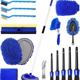26Pcs Car Detailing Brush Set, Car Detailing Kit, Car Detailing Brushes, Car Cleaning Kit (without Drill), Car Windshield Cleaning Tool, Professional Car Care kit - Car Wash Brush kit for Interior Exterior Wheels:_20Pcs-