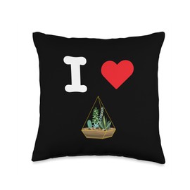 I Love Terrarium Gardening Tropical Ecosystem Moss Plants Throw Pillow