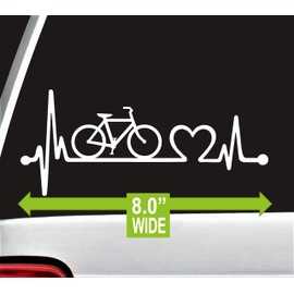 Bicycle Bike Heartbeat Lifeline Decal Sticker for Car Window K1077