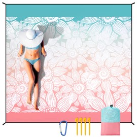 HIHOHO Beach Blanket Waterproof Sandproof Extra Large Beach Mat 79" X 83"/120"x108"for 1-8 Adults Quick Drying Durable Outdoor Picnic Mat for Beach Travel Camping Hiking