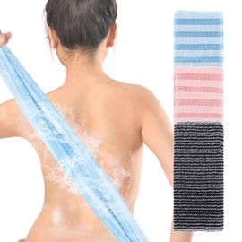 3 Stück Peeling-Waschlappen Rückenschrubber Rückenbürste Luffa-Schwamm Körper- und Rückenschrubber Peeling Schwamm Peelinghandschuh für Männer und Frauen Body Scrubber (Schwarz+Rosa+Blau)