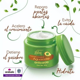 Arabela Naturaly Anti caida de cabello crema capilar -aceite de aguacate acelera el crecimiento