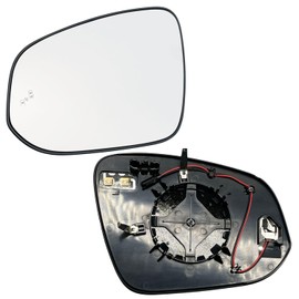Left Driver Side Mirror Glass Heated W/Blind Spot Without Auto Dimming Compatible with for 2014-2024 Toyota Highlander 2PIN (Driver Blind Spot No-Anti-glare)