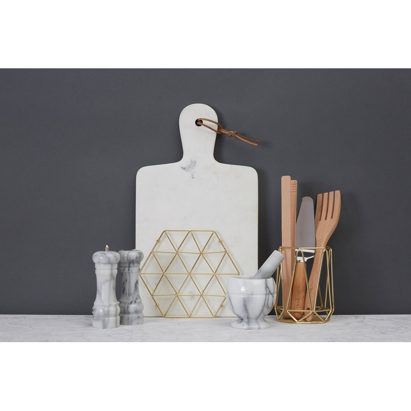 Premier Housewares 507569 Vertex Utensil Holder - Gold Plated, 12