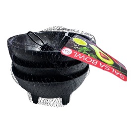 kole 3PCS Salsa Bowl Set Plastic Mexican Molcajete Chips Guacamole Bowls Serving Dish