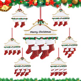 Christmas Decoration Socks Pendant, Family Groups DIY Name Blessing Hanging Pendant Decoration Socks, Ceramics Christmas Tree Hanging Ornament, Party Christmas Tree Pendant Creative Xmas Gift (Sock 5)