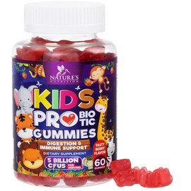 Nature's Nutrition Kids Probiotic Gummies - Chewable Daily Probiotics for 60 Count (Pack of 1)
