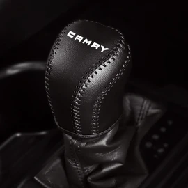 Kayafar Toyota Camry 70 Series Shift Knob Cover for Camry Dedicated Shift Grip Cover Leather Cover Interior Parts CAMRY Emblem Garnish Parts Scratch Prevention for Camry 10th Generation (Black)